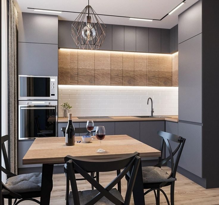 Cuisine sur mesure aux tons bois chaleureux